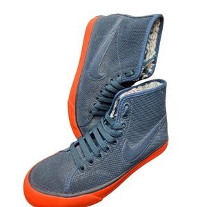 Nike Blazer High Top Sneakers Women's Athletic Shoes Blue Orange Sz 6 807163-448
